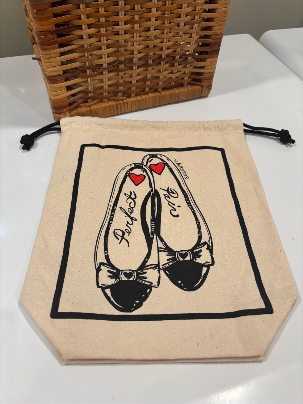 Brighton "Perfect Pair" Canvas Shoe Drawstring Bag
